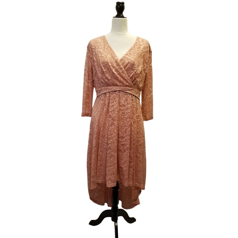 Lace Dress in Coral by Dress Tells - Size 3XL